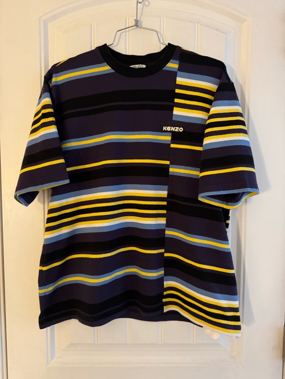 Kenzo Navy, Yellow & Light Blue Striped Short Sleeve Tee